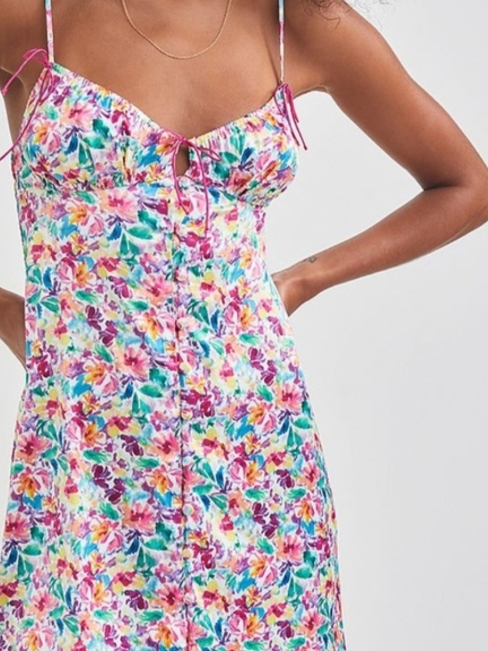 For Love & Lemons Watercolor Confetti Slip Dress - Picture 8 of 15